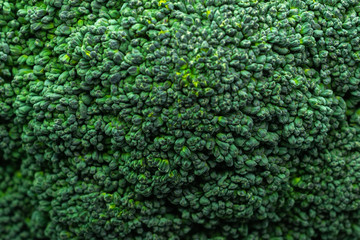 Vegetable texture, close-up of a broccoli plant.