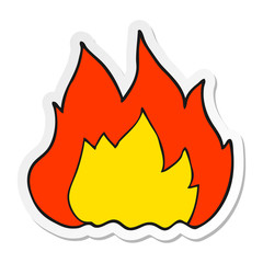 sticker of a cartoon fire