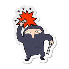 sticker of a cartoon ninja