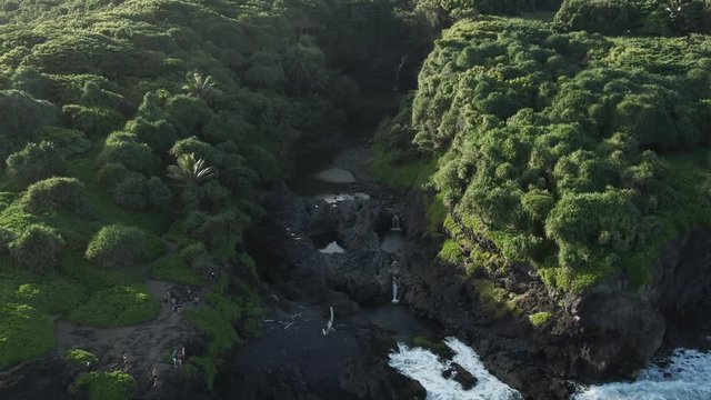 Aerial, Seven Sacred Pools in Hana, Hawaii