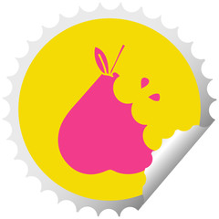 circular peeling sticker cartoon green pear