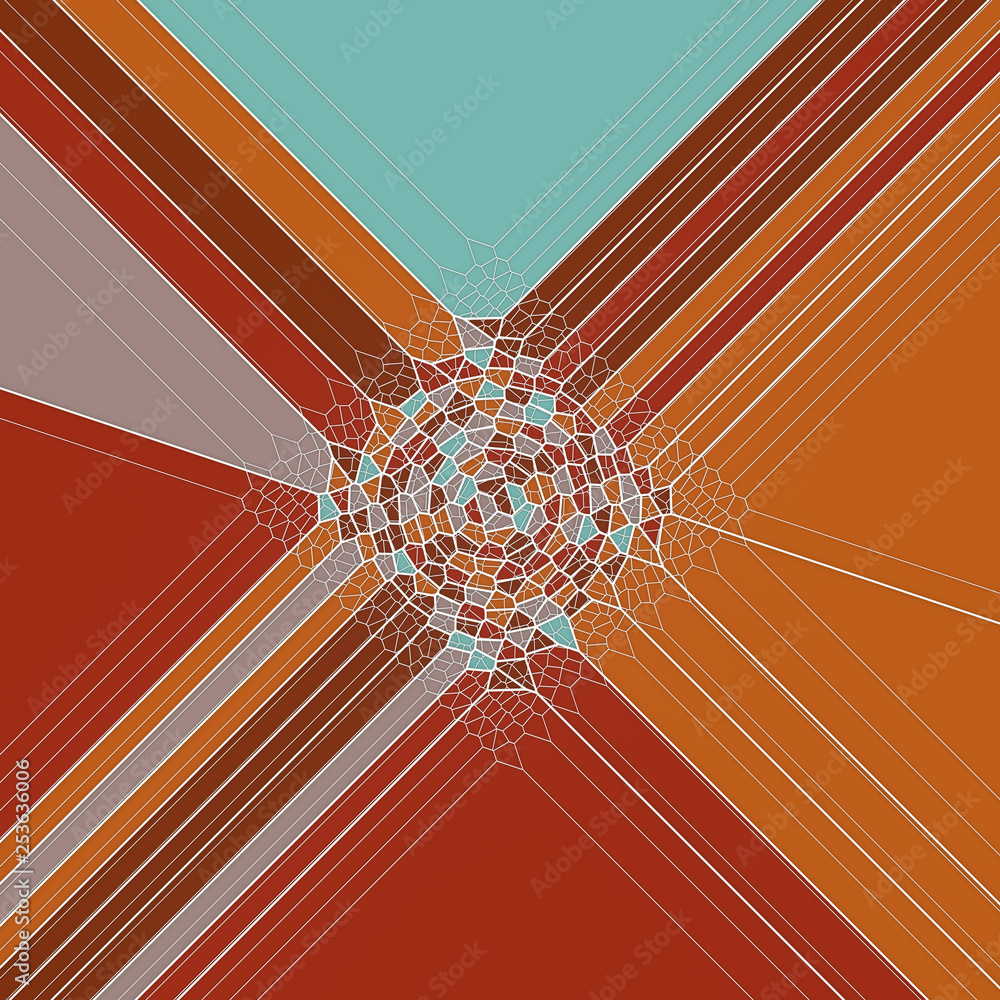 Aufkleber Abstract geometrical concept. Modern covers design with low poly tesselated pattern of multicolored shapes. 3d rendering