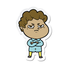 sticker of a cartoon angry man