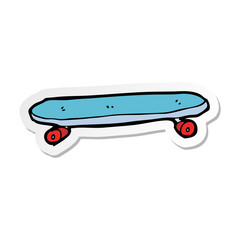 sticker of a cartoon skateboard