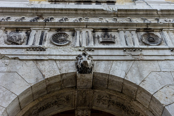 Italy, Venice, a view of a stone building