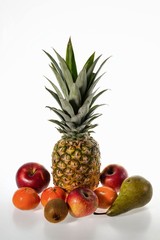 Colorful close up view of fruits isolated. Beautiful nature backgrounds.