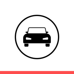 Car vector icon, commute symbol. Simple, flat design for web or mobile app