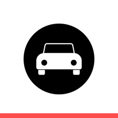 Car vector icon, commute symbol. Simple, flat design for web or mobile app