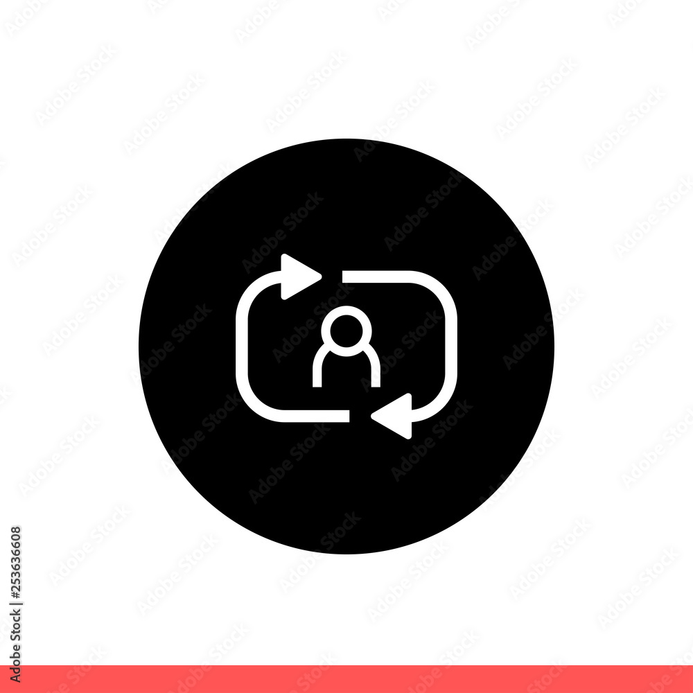 Poster change user vector icon, account symbol. simple, flat design for web or mobile app