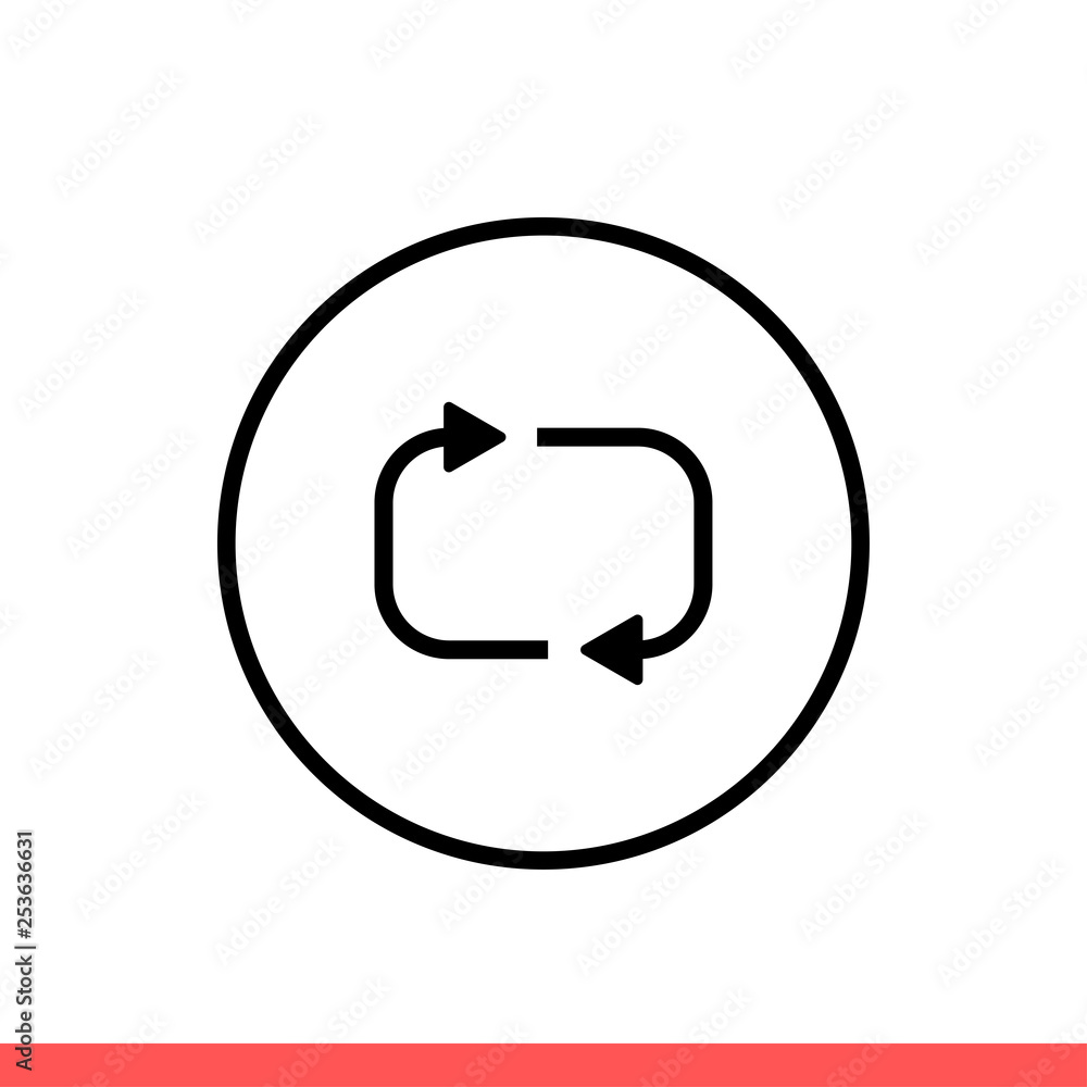 Poster change vector icon, rotate symbol. simple, flat design for web or mobile app
