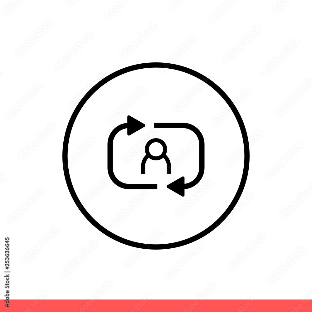 Poster change user vector icon, account symbol. simple, flat design for web or mobile app