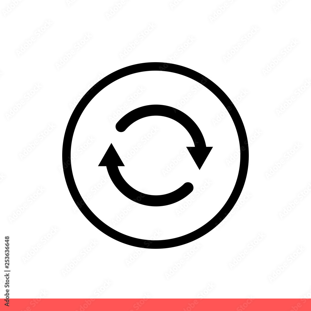 Poster change vector icon, rotate symbol. simple, flat design for web or mobile app
