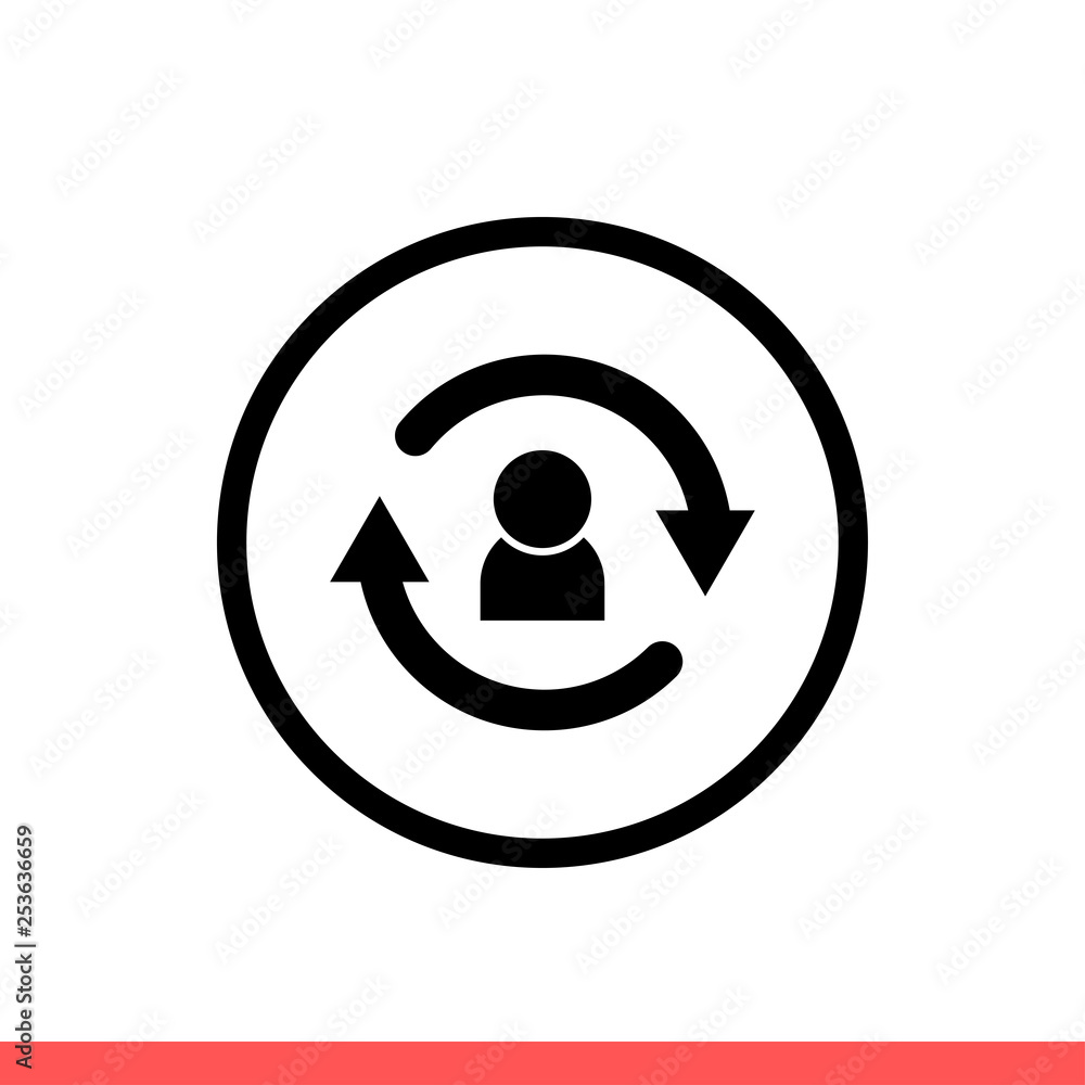 Poster change user vector icon, account symbol. simple, flat design for web or mobile app