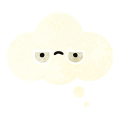 retro illustration style cartoon thought bubble