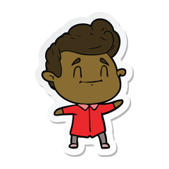 sticker of a happy cartoon man