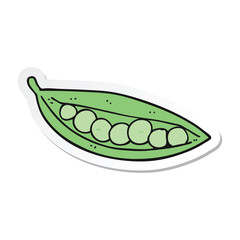 sticker of a cartoon peas in pod