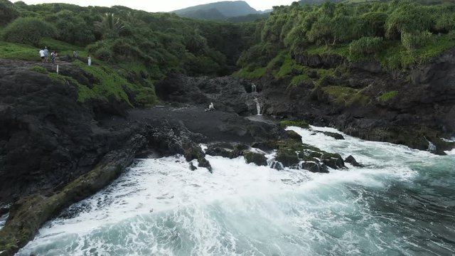 Seven Sacred Pools in Hana, Hawaii, aerial