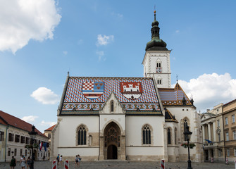 Fototapeta premium St. Mark's Church in Zagreb, Croatia