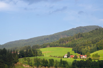 Fototapeta na wymiar View of Slovenian Alps from Velika Planina