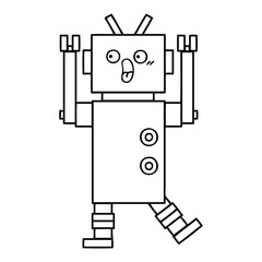 line drawing cartoon robot