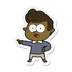 sticker of a cartoon staring man