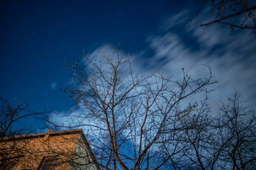 House against the starry sky