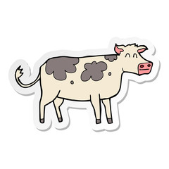 sticker of a cartoon cow
