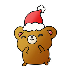 christmas gradient cartoon of kawaii bear