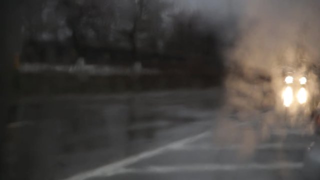Misted window in the car
