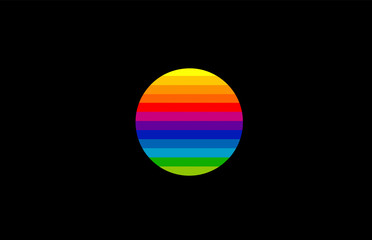 rainbow color colored colorful number 0 zero logo icon design