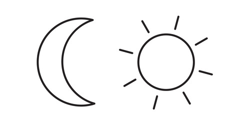 Moon and sun simple line icon. Vector illustration.