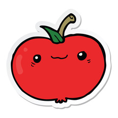 sticker of a cartoon apple