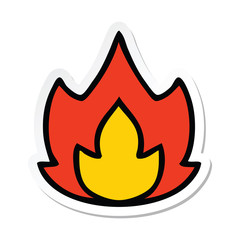 sticker of a cute cartoon fire