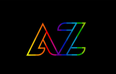 rainbow color colored colorful alphabet letter az a z logo combination