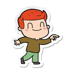 sticker of a cartoon friendly man