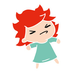 cartoon of a cute kawaii girl