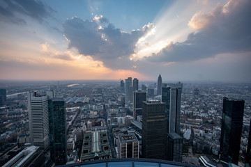 Obraz premium Sunset Frankfurt Skyline