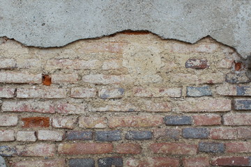 muro di mattoni vintage