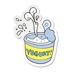 sticker of a cartoon yogurt