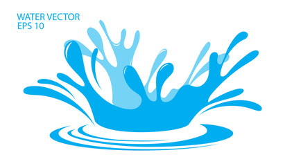 Water. Splash and spray. Vector image.