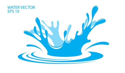 Water. Splash and spray. Vector image.