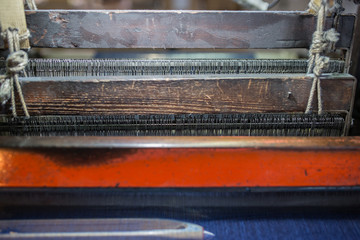 久留米絣の作業風景