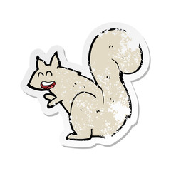 retro distressed sticker of a cartoon squirrel