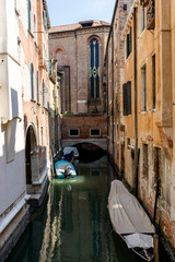 Italy, Venice, a close up of a brick building
