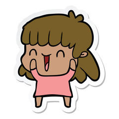 sticker of a cartoon woman