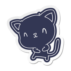 cartoon sticker of cute kawaii cat
