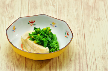 菜の花と筍のお浸し