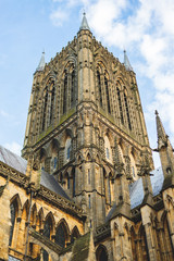 Fototapeta premium A shot of Lincoln Cathedrals tower 