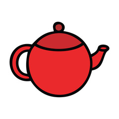 cute cartoon red tea pot