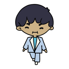cartoon kawaii cute boy in suit